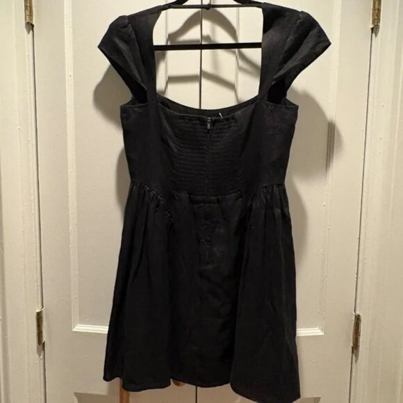 NWT Reformation Oaklyn Linen Dress - Black Size 8 - Picture 7 of 10